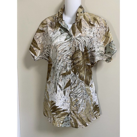 Mondi‎ Tropical Print Button Front Shirt Top Blouse~36~made in Germany - Picture 1 of 4
